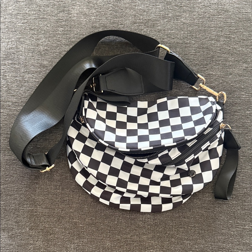 Checkered Black and White Women's Bag